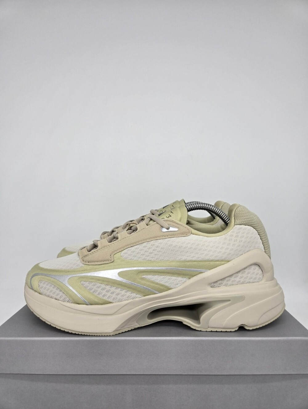 Adidas by Stella McCartney Beige and Light Green Athletic Sneakers